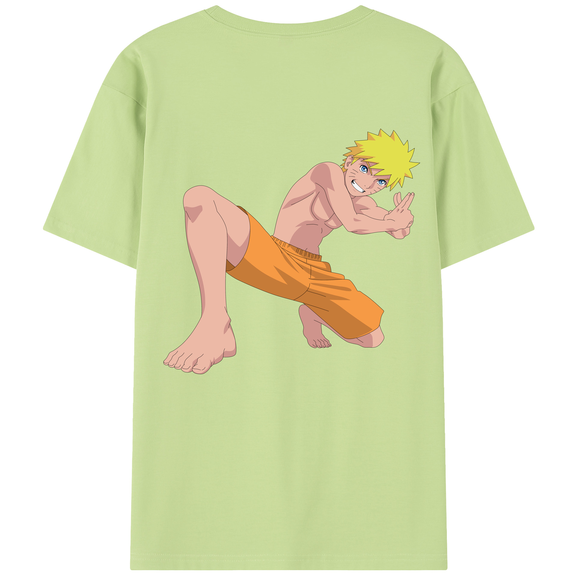 （画像用） NARUTO -ナルト- うずまき ナルト Uzumaki Naruto 綿100％半袖Tシャツ（背面プリント）